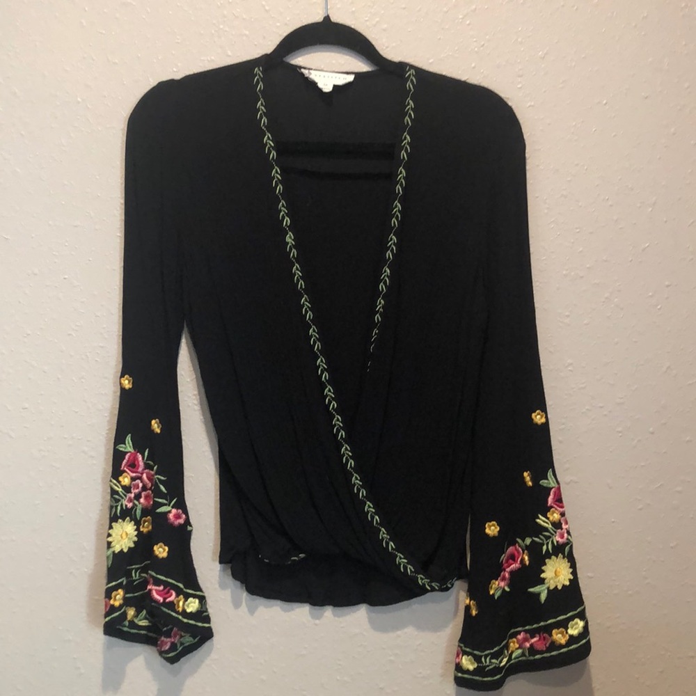 Love Stitch bell sleeve blouse